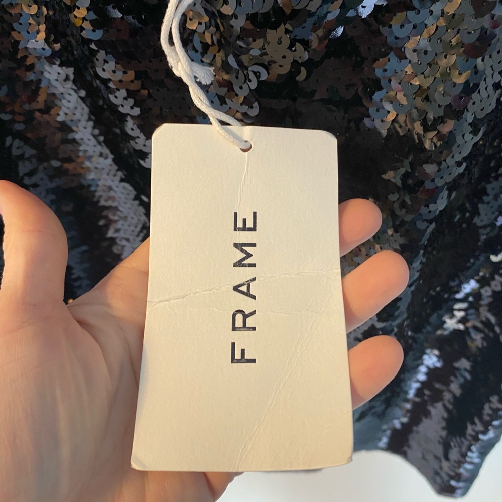 NWT Frame Open Back Sequin Knit Mini Dress Size M - Picture 4 of 11